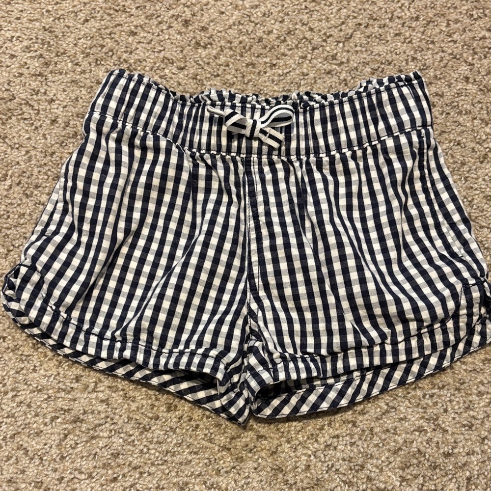 Gap Kids 100% Cotton Blue and White Gingham Shorts Size 6-7 | classic | casual